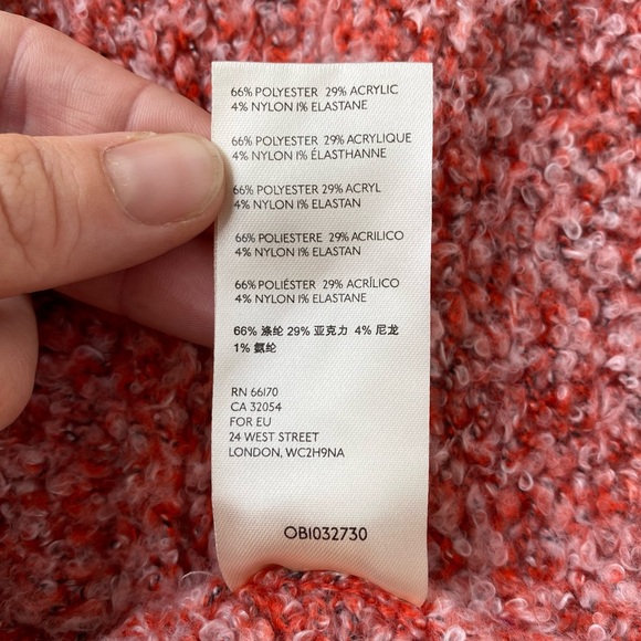 FREE PEOPLE • Cowl Neck BFF Knit Sweater in Scarlet Flame Size XL - Picture 13 of 15